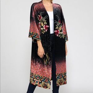 Boho Velvet floral Kimono